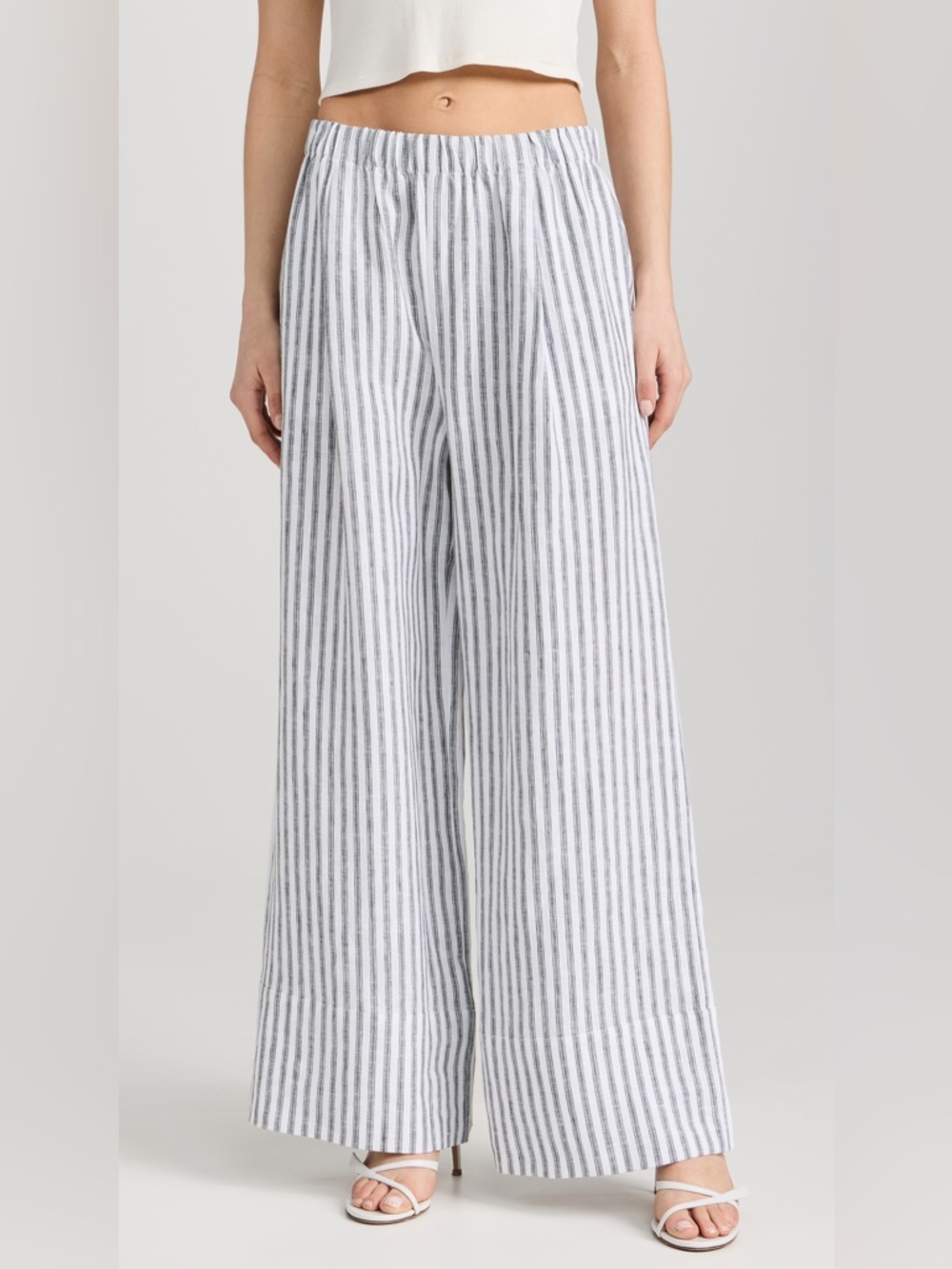 Reformation Fernando Linen Pants Striped Size 1X Plus